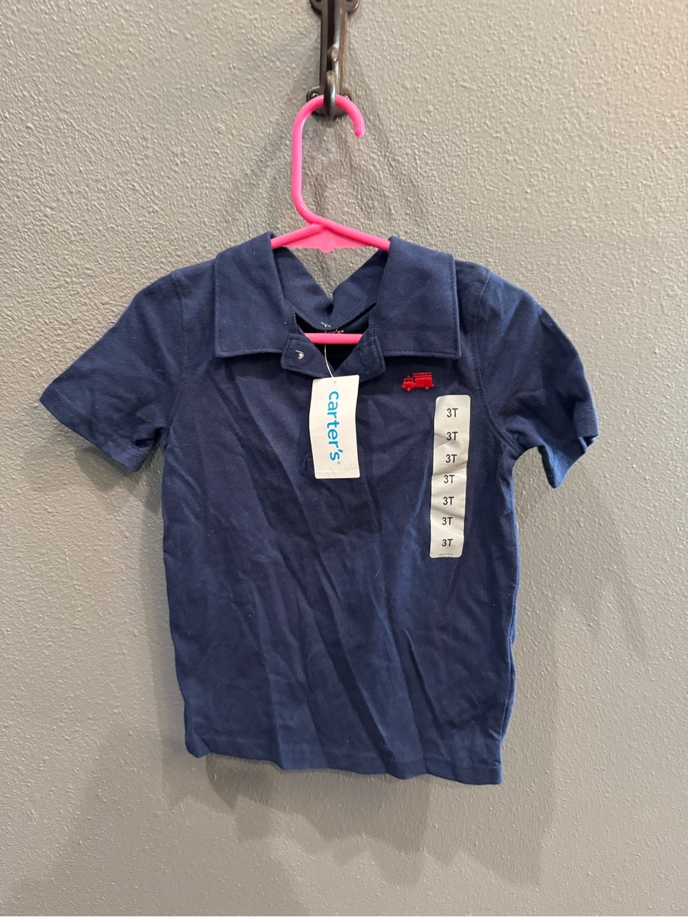 Carter's Navy Blue Polo with Red Embroidered Truck